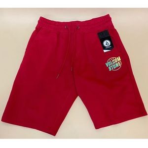 NEW! VOLCOM Men’s Red Sweat Shorts With Tags - Size Small